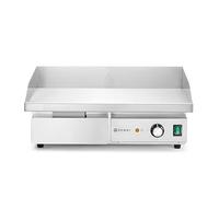 HENDI Piastra di raccolta del grasso liscia, rimovibile, paraspruzzi, intervallo di temperatura fino a 300 °C, distribuzione uniforme del calore, griglia elettrica, 230 V/3000 W, 550 x 430 x 240 mm