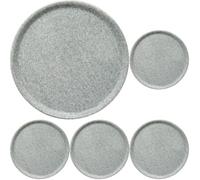 HENDI Piatto per pizza rotondo, piatto portapizza, porcellana, motivo: granito, adatto a microonde e lavastoviglie, ⌀330 mm, grigio (Confezione da 5)