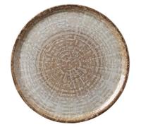 HENDI Piatto per pizza rotondo, piatto portapizza, porcellana, motivo: pietra naturale, adatto a microonde e lavastoviglie, ⌀330 mm, marrone/grigio