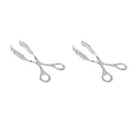 HENDI Pinza per Dolci in Acciaio Inossidabile Argento, Bent Metal Pastry Tongs, Lavabile in Lavastoviglie, Confezione da 2