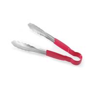 HENDI Pinze da portata HACCP, manico rivestito nei colori HACCP, pinze da cucina, pinze per alimenti, pinze per barbecue, pinze da servizio, 250 mm, in acciaio inox, rosso