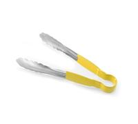 HENDI Pinze da portata HACCP, manico rivestito nei colori HACCP, pinze da cucina, pinze per alimenti, pinze per barbecue, pinze da servizio, 300 mm, in acciaio inox, giallo