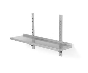 HENDI Ripiano a parete regolabile e saldato per cucina, mensola singola smontabile con 2 staffe di fissaggio per montaggio a parete, carico 25 kg/m², 1000x300x(H)600mm, acciaio inossidabile
