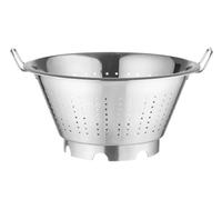 HENDI Scolapasta da cucina, cestello, colino, per cucinare e lavare pasta, verdure, frutta, insalate, rotondo, forato, con base e 2 maniglie, ø415x(H)210 mm, acero inoxidable