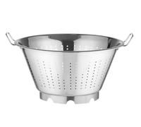 HENDI Scolapasta da cucina, cestello, colino, per cucinare e lavare pasta, verdure, frutta, insalate, rotondo, forato, con base e 2 maniglie, ø365x(H)185 mm, acero inoxidable