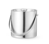 HENDI Secchiello per ghiaccio, contenitore per cubetti di ghiaccio, BarUp, doppia parete, con coperchio e manico, 2L, ⌀153x(H)165mm, acciaio inox