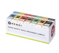 HENDI Set di etichette giornaliere per sicurezza alimentare con dispenser, 7 rotoli da 1000 etichette, 25x25mm, 240x80x(H)100mm