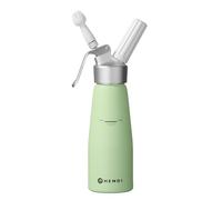 HENDI Sifone da cucina per panna montata, con 3 beccucci decorativi in polipropilene e spazzolina per la pulizia, sifone panna montata, 0,5L, ø80x(H)260mm, alluminio, verde pastello