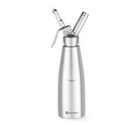 Hendi Sifone per cucina, set di 3 ugelli erogatori ed una spazzolina per la pulizia, per panna montata, mousse, dessert, sifone per panna montata, 1L, ø98x(H)320mm, acciaio inox, 1L