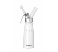 Hendi Sifone per Cucina, Set di 3 ugelli erogatori ed Una spazzolina per la Pulizia, per Panna montata, Mousse, Dessert, sifone per Panna montata, 0,5L, ø80x(H) 260mm, Alluminio, Bianco, Bianco, 0.5L