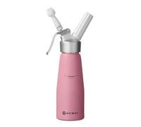 HENDI Sifone da cucina per panna montata, con 3 beccucci decorativi in polipropilene e spazzolina per la pulizia, sifone panna montata, 0,5L, ø80x(H)260mm, alluminio, blu pastello