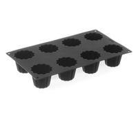 HENDI Stampo in silicone per pasticceria Cannelé Bordelais, antiaderente, per cottura al forno e congelamento: -60 a 220°C, stampo con 8 cavità per Canelé di Bordeaux, GN1/3, ø54x(H) 48mm, nero