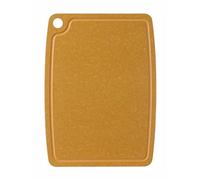HENDI Tagliere, con scanalatura antisgocciolamento, foro per appendere e piedini antiscivolo in silicone, tagliere da cucina, 300x235x(H)6mm, fibra di legno composita, marrone