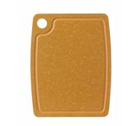 HENDI Tagliere, con scanalatura antisgocciolamento, foro per appendere e piedini antiscivolo in silicone, tagliere da cucina, 370x257x(H)6mm, fibra di legno composita, marrone