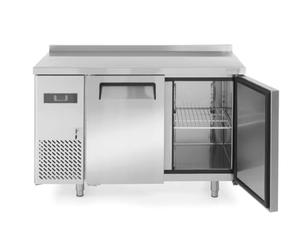 HENDI Tavolo congelatore Arktic 2 porte con 2 ripiani regolabili, -22/-12°C, 220 L, sbrinamento automatico, display digitale, 230V/550W, 1200x600x(H)800 mm, acciaio inox