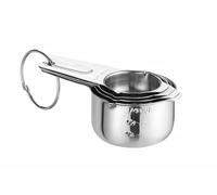 HENDI Tazze di misurazione, set da 4 pezzi: 30-180 ml, impilabili, marcatura incisa della capacità, cucchiai di misurazione, set di misurini, lavabili in lavastoviglie, 135x80x(H)45mm, inox