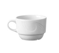 HENDI Tazzina da caffè, Piattino 798171, angoli robusti e smalto di qualitá, adatto a microonde e lavastoviglie, 170ml, ø80mm, porcellana bianca