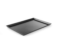 HENDI Teglia per pizza rettangolare, bordo basso, 600x400x(H)25mm, acciaio blu
