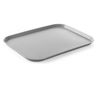 HENDI Vassoio da portata, grande, rettangolare, multiuso, vassoio da servizio, da cucina, per fast food, per servire cibo e bevande, 350x450x(H)20mm, grigio, polipropilene