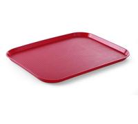 HENDI Vassoio da portata AmerBox, grande, rettangolare, multiuso, vassoio da servizio, da cucina, per fast food, per servire cibo e bevande, 350x450x(H)20mm, rosso, polipropilene