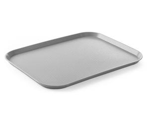 HENDI Vassoio da portata AmerBox, grande, rettangolare, multiuso, vassoio da servizio, da cucina, per fast food, per servire cibo e bevande, 350x450x(H)20mm, grigio, polipropilene