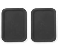 HENDI Vassoio da portata antiscivolo, rettangolare, multiuso, per servire, gastro, bar, cucina, ristorante, 200x280x(H)18mm, nero, poliestere rinforzato con fibra di vetro (Confezione da 2)