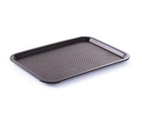 HENDI Vassoio da portata, grande, rettangolare, multiuso, vassoio da servizio, da cucina, per fast food, per servire cibo e bevande, 350x450x(H)20mm, marrone, polipropilene