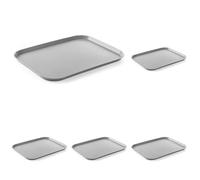 HENDI Vassoio da portata, grande, rettangolare, multiuso, vassoio da servizio, da cucina, per fast food, per servire cibo e bevande, resistente fino a 80°C, 350x450x(H)20mm, grigio, polipropilene