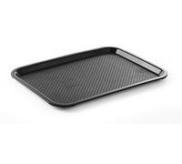 HENDI Vassoio da portata, medio, rettangolare, multiuso, vassoio da servizio, da cucina, per fast food, per servire cibo e bevande, 305x415x(H)20mm, nero, polipropilene