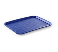 HENDI Vassoio da portata, medio, rettangolare, multiuso, vassoio da servizio, da cucina, per fast food, per servire cibo e bevande, 305x415x(H)20mm, blu, polipropilene