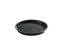 HENDI Vassoio da portata, rotonda, bordo alto, rivestimento antiscivolo, multiuso, per buffet, vassoio di servizio, da cucina, per fast food, cibo e bevande, ⌀320x(H)37mm, polipropilene, nero