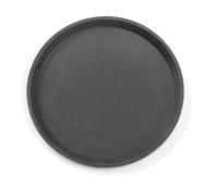 HENDI Vassoio da portata, rotonda, rivestimento antiscivolo, multiuso, per buffet, vassoio di servizio, da cucina, per fast food, per servire cibo e bevande, ⌀360x(H)20mm, polipropilene, nero