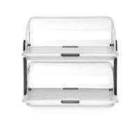 HENDI Vetrina, espositore, display, doppio, per cibo, Buffet, banchetti, cucina, ristoranti, pasticceria, panetterie, con coperchio trasparente rotante Roll-Top, 465x310x(h) 410 mm, PP, PS