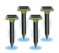 HENESE Ultrasuoni per Topi da Esterno,4 Pcs Scaccia Talpe Ultrasuoni Solare, Spaventapasseri Solari, Repellente per Talp, Gopher per Giardini e Prati