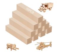 HENGBIRD 10 pezzi legno da intaglio in legno di tiglio, da intaglio per bambini, 2,5 × 2,5 × 10 cm, blocco di legno per tornitura e intaglio, adatto per bambini e adulti