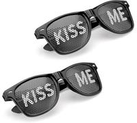 HENGBIRD 2 occhiali da sole per feste con motivo KISS ME occhiali da sole per feste di carnevale, occhiali da sole per feste, club, feste e carnevale, accessori per foto