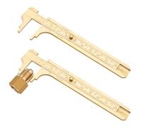 HENGBIRD 2 Pezzi Calibro Scorrevole Piccolo, Calibro A Corsoio Piccolo, Calibro A Corsoio Analogico, Pratico Calibro Scorrevole in Ottone, per Gioielli, Righello A Scorrimento Doppia 100mm