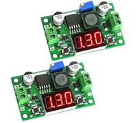 HENGBIRD 2 pezzi di alimentatore di rete regolabile DC Step Down con voltmetro LED, 4 - 40 V su 1,25 - 37 V, 2 A, stabile, 3 A, max, per Arduino Auto LED