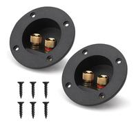 HENGBIRD 2 Pezzi Nero 2 Vie Altoparlante Box Terminale Binding Post, Speaker Box Terminal Binding Post Subwoofer Terminale tazza Cassa Connettori a Molla Rotondi per Subwoofer