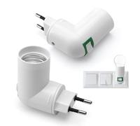 HENGBIRD 2 portalampada E27 regolabile a 360° con interruttore, spina europea adattatore presa per lampadina, adattatore per lampada da parete, adattatore per lampada da cucina