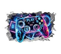 HENGBIRD 3d adesivo murale, decalcomania murale camera ragazzi, Gamepad Graffiti Controller Poster Wall Decal, autoadesivo decorazione murale impermeabile per camera da letto sala giochi (60x40cm)