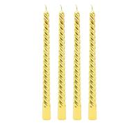 HENGBIRD 4 Pezzi Candele Dorate a Spirale, 2 cm X 20 cm, Candele Lunghe Decorative per Feste e Occasioni Speciali