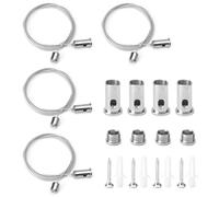 HENGBIRD 4 Pezzi Set di Cavi Sospensione in Acciaio, 1.5mm X 2m Regolabile Sospensione del Cavo, Cavo di Sospensione per Pannelli LED, Soffitto, Montaggio Fotografico