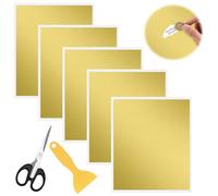 HENGBIRD 5 pezzi di adesivi gratta e vinci con forbici e spatola, adesivi gratta e vinci per cartoline autoprodotte, album, libri fotografici (oro, 27x20cm)