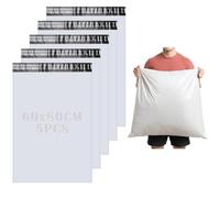 HENGBIRD 5 Pezzi Sacchetti Per Spedizioni Vinted 80x60cm Buste per Spedizioni Plastica Pacchi Vinted Autoadesive Buste Spedizione Vinted Logistica Tessile Borse di Trasporto Buste Vinted Bianco Large