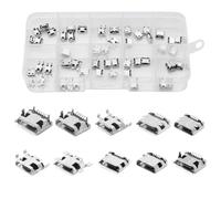 HENGBIRD 50 Pezzi Micro USB A Saldare Femmina 10 Odeli 5pcs Ogni Tipo di Connettore USB Set per Connettore Elettronica Attrezzature