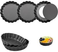 HENGBIRD 6 Pezzi Ø 10 cm Stampo Crostata Fondo Amovibile, 10×2 cm Stampi Crostatine Monoporzione, Formine per Crostatine & Crostata & Tartellette