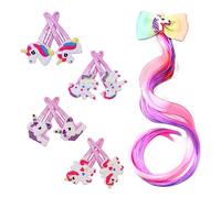 HENGBIRD 8 fermagli per capelli a forma di unicorno + gradiente di colore, forcine per capelli per bambini, feste, compleanni, unicorni per bambini