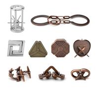 HENGBIRD 9pcs Rompicapo Metallo, Giochi Rompicapo Gioco Intelligenza, Rompicapi Giocattoli Educativo Metal IQ Puzzle Rompicapo Giocattolo Regalo per Adulti Adolescenti