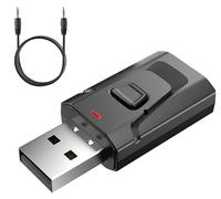 HENGBIRD Adattatore Bluetooth USB 5.0 2 in 1 USB Bluetooth trasmettitore audio TV adattatore Bluetooth adattatore TV USB Bluetooth Auto Audio 3,5 mm Low Latency Trasmettitore Ricevitore per PC Cuffie